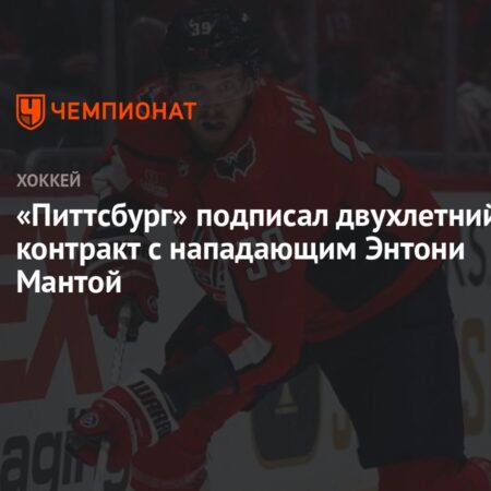 «Питтсбург Пингвинз» подписали нападающего Энтони Манту на один год
