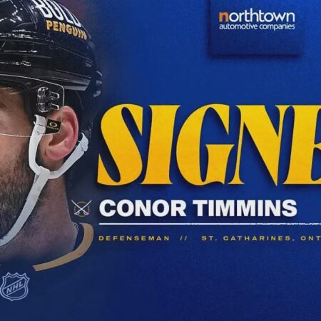 «Баффало Сейбрз» заключает двухлетний контракт с защитником Конором Тимминсом на $4,4 млн