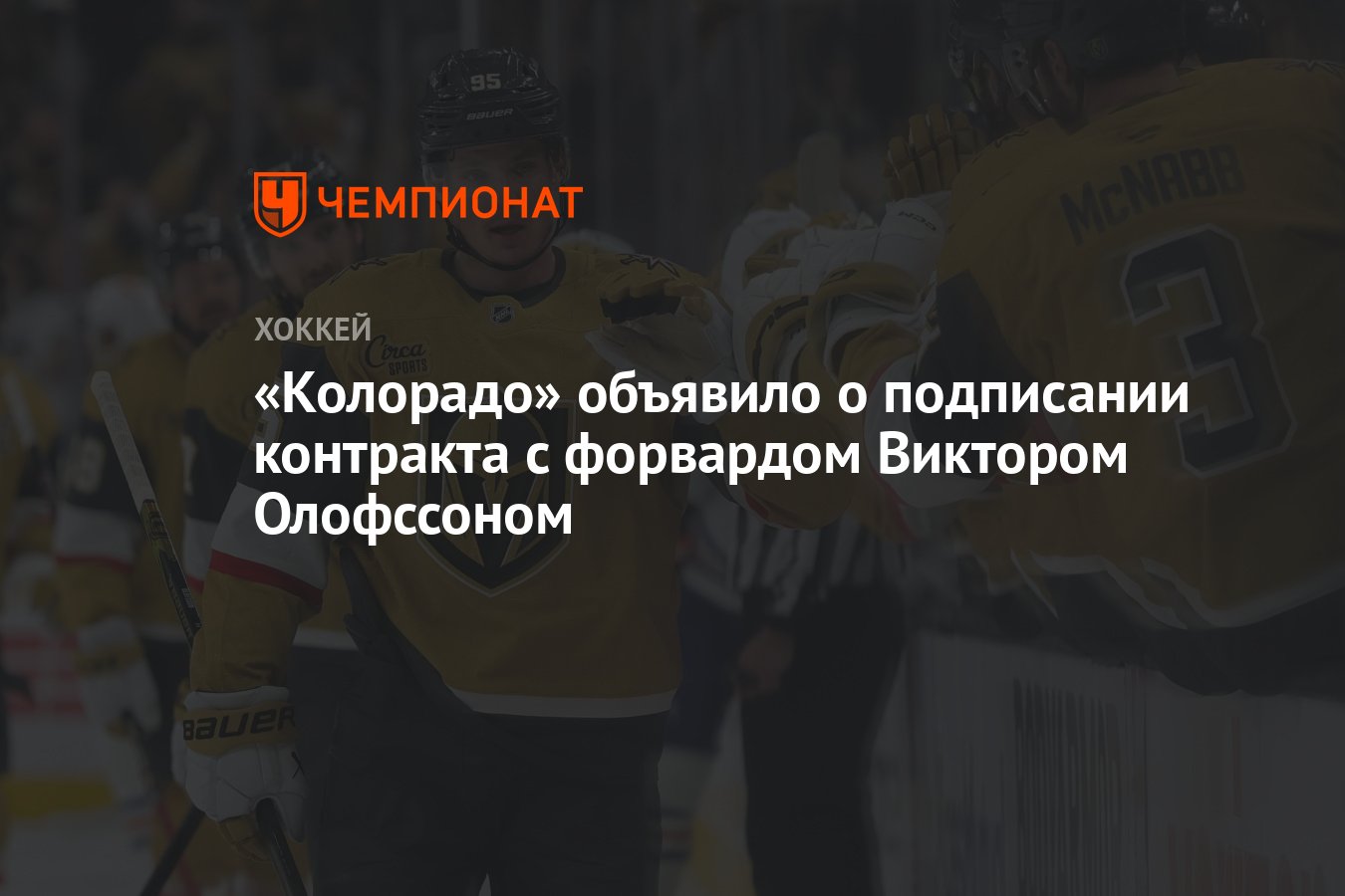 Preview Подписание Виктора Олофссона: «Колорадо Эвеланш» укрепляет состав