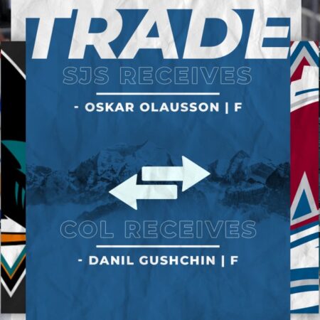 Обмен хоккеистами: Данил Гущин перешел в Avalanche, Оскар Олауссон — в Sharks